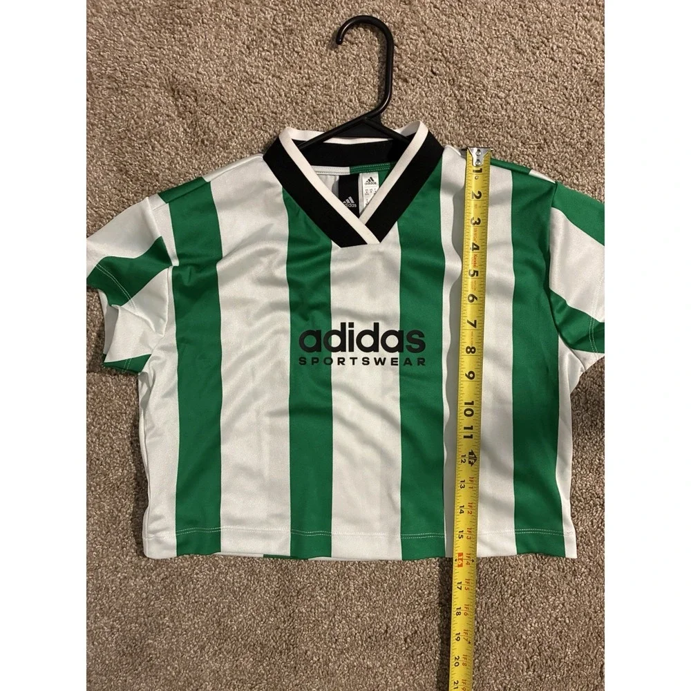 adidas Tiro Colorblock Crop Tee With Letter Logo Print And Stripe Detail, M - Picture 5 of 6